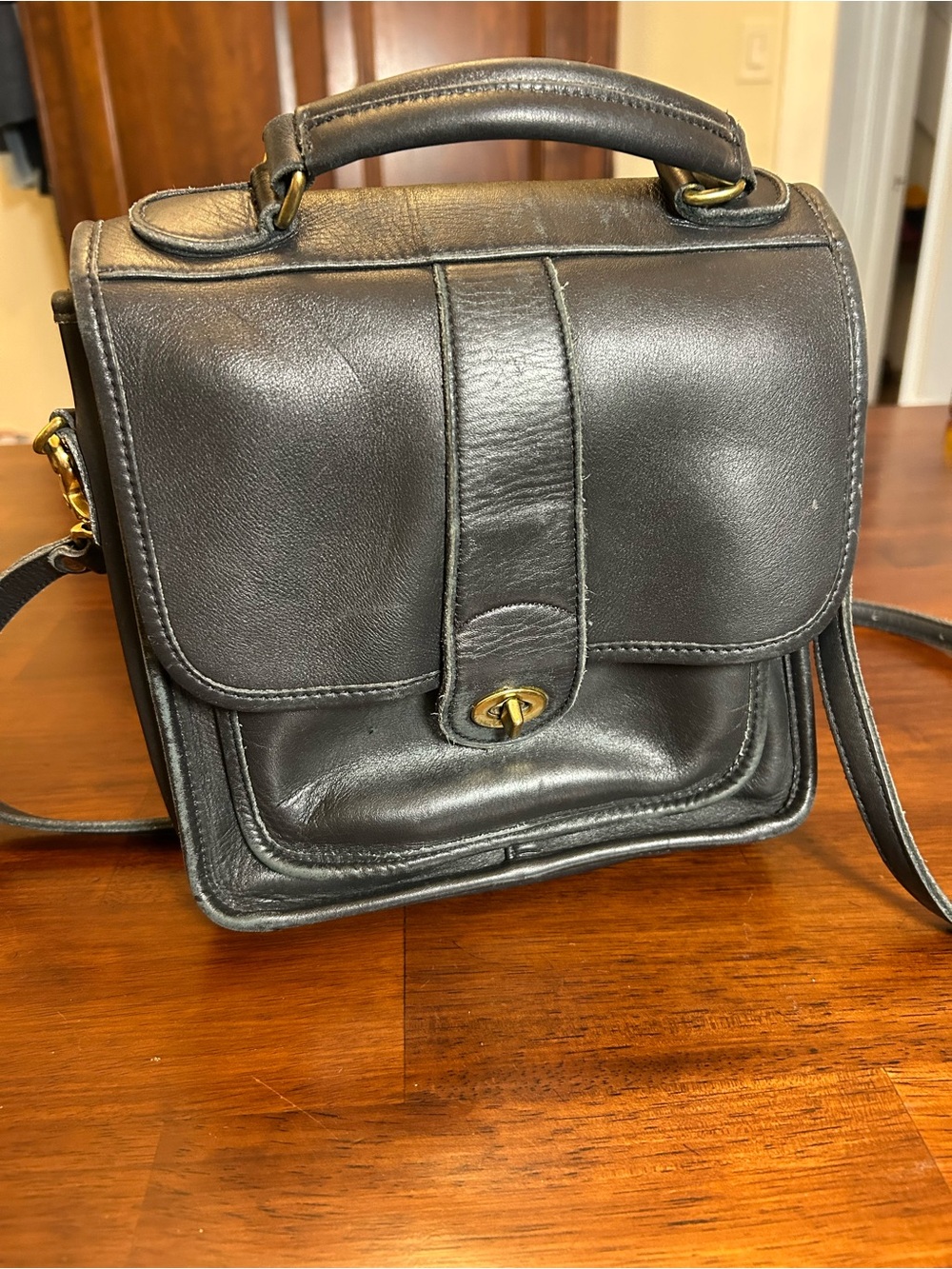 Vintage made in USA leather satchel purse